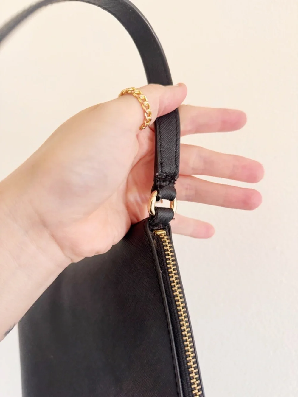 Kate Spade Black Crossbody Shoulder Bag with Front Zip Pocket